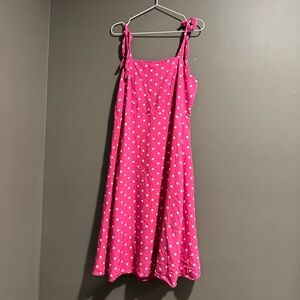 Draper James Pink Polka Dot Midi Dress